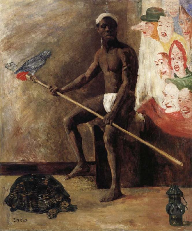 James Ensor Masks Watching a Negro Minstrel oil painting picture